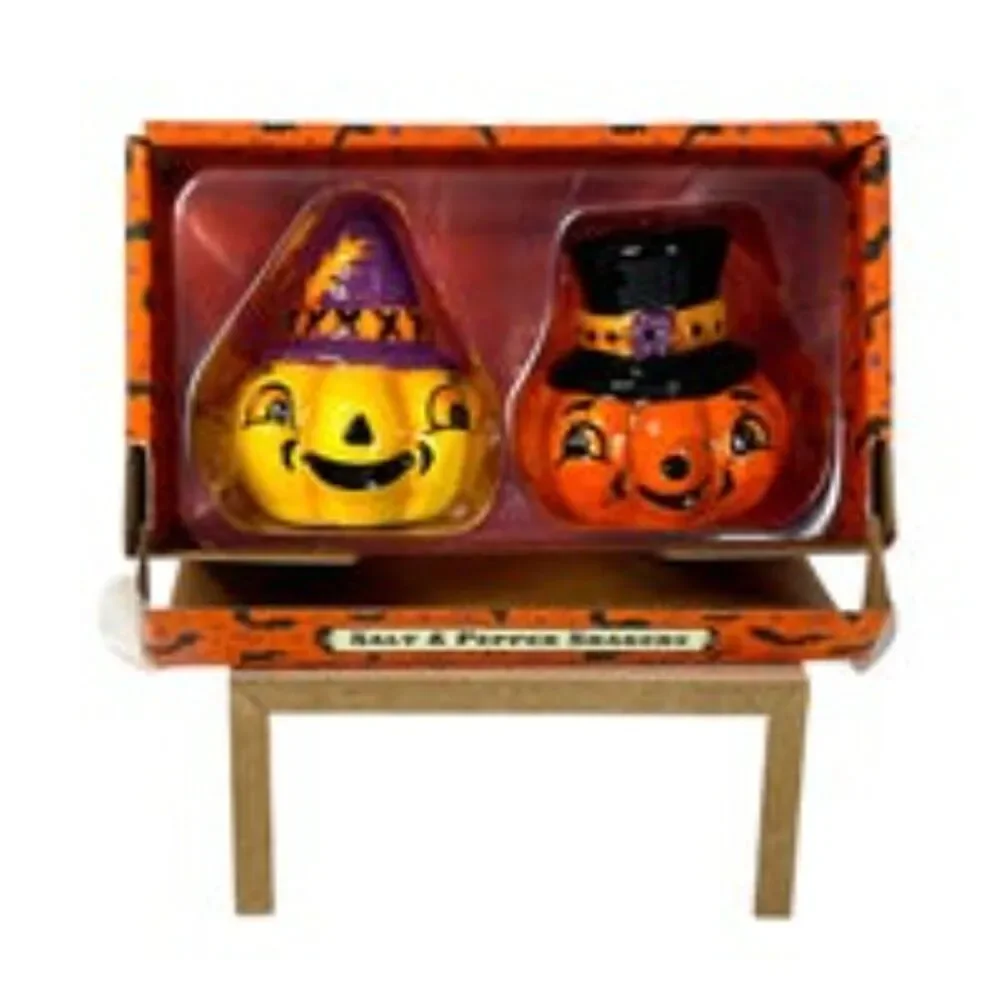 Johanna Parker Halloween Jack ‘O Lantern Salt & Pepper Shakers Tiered Trays